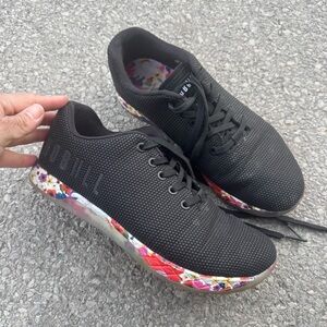 Nobull Black Floral Daisy Trainers 9.5